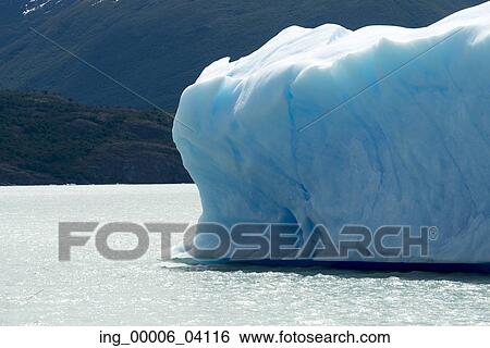 Stock Photograph - Iceberg in lake, Lake Argentino, Los Glaciares National Park, Santa Cruz Province, Patagonia, Argentina. Fotosearch
