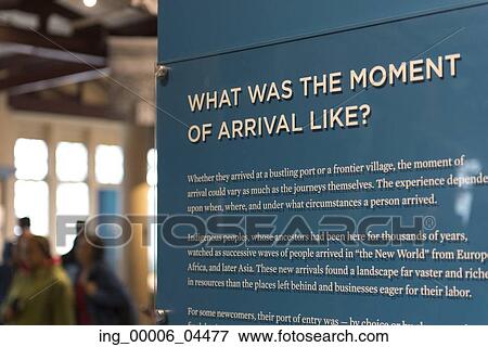 Stock Photo - Information sign, Ellis Island, Jersey City, New York State, USA. Fotosearch