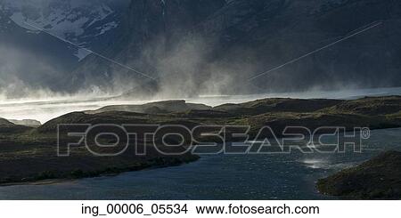 Picture - Islands in the Pacific ocean, Torres Del Paine National Park, Patagonia, Chile. Fotosearch