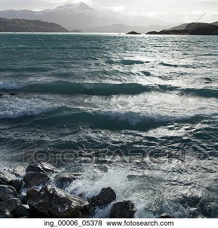 Lake Pehoe, Torres del Paine National Park, Patagonia, Chile View Large Photo Image Stock Photo - Lake Pehoe, Torres del Paine National Park, Patagonia, Chile. Fotosearch