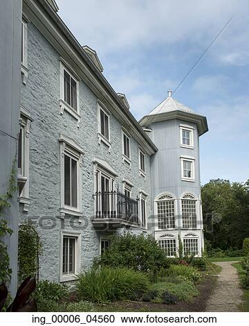 Low angle view of a building, Manoir-Papineau National Historic Site, Montebello, Quebec, Canada View Large Photo Image Stock Image - Low angle view of a building, Manoir-Papineau National Historic Site, Montebello, Quebec, Canada. Fotosearch