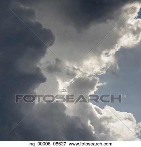 Stock Photo - Low angle view of clouds in the sky, Lake Of The Woods, Ontario, Canada. Fotosearch
