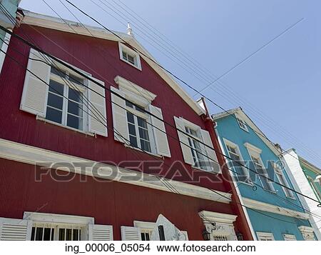 Low angle view of colorful houses, Valparaiso, Chile View Large Photo Image Picture - Low angle view of colorful houses, Valparaiso, Chile. Fotosearch