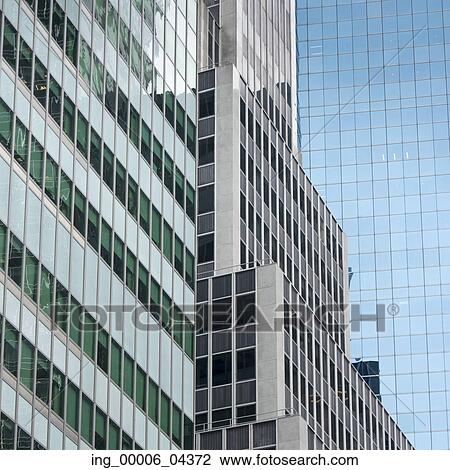 Stock Image - Low angle view of modern buildings, Manhattan, New York City, New York State, USA. Fotosearch