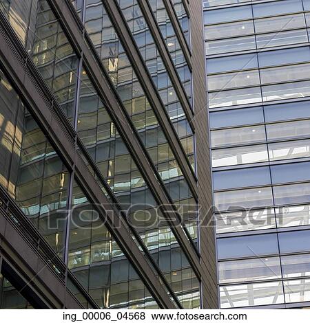 Stock Photo - Low angle view of office buildings, Montreal, Quebec, Canada. Fotosearch