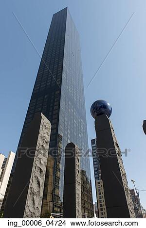 Picture - Low angle view of Raoul Wallenberg Monument, Midtown East, Manhattan, New York City, New York State, USA. Fotosearch