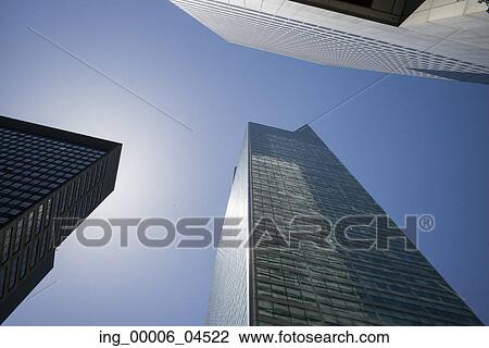 Stock Image - Low angle view of skyscrapers, Manhattan, New York City, New York State, USA. Fotosearch