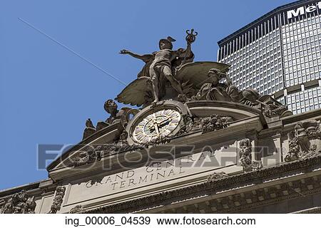 Low angle view of the Grand Central Station Exterior, Midtown, Manhattan, New York City, New York State, USA View Large Photo Image Stock Photo - Low angle view of the Grand Central Station Exterior, Midtown, Manhattan, New York City, New York State, USA. Fotosearch