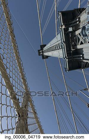 Stock Photo - Low angle view of the Manhattan Bridge, Brooklyn, Manhattan, New York City, New York State, USA. Fotosearch