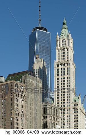 Stock Photo - Low angle view of the Woolworth Building, Manhattan, New York City, New York State, USA. Fotosearch