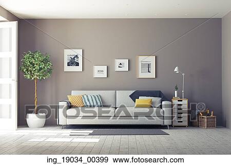 modern interior. 3d design concept View Large Photo Image Stock Photo - modern interior. 3d design concept. Fotosearch