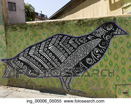 Mural of a bird on wall, Valparaiso, Chile View Large Photo Image Stock Photography - Mural of a bird on wall, Valparaiso, Chile. Fotosearch