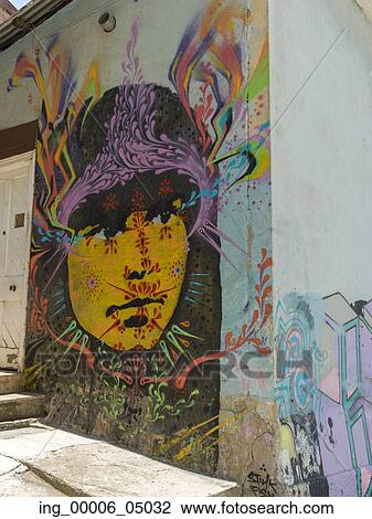 Mural of a face on exterior wall, Valparaiso, Chile View Large Photo Image Stock Image - Mural of a face on exterior wall, Valparaiso, Chile. Fotosearch