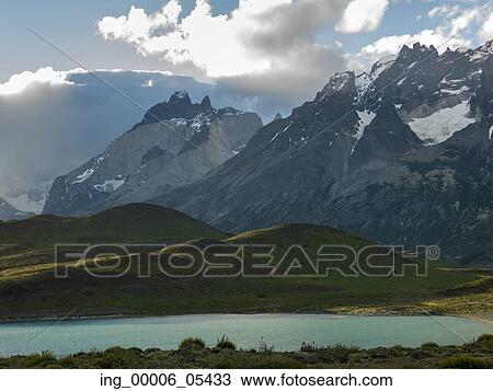 Stock Image - Nordenskjold Lake, Torres del Paine National Park, Patagonia, Chile. Fotosearch