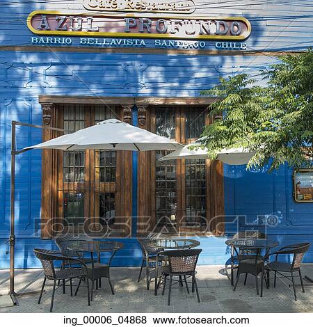 Stock Photo - Outdoor cafe, Santiago, Santiago Metropolitan Region, Chile. Fotosearch