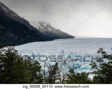 Stock Image - Perito Moreno Glacier, Lake Argentino, Los Glaciares National Park, Santa Cruz Province, Patagonia, Argentina. Fotosearch