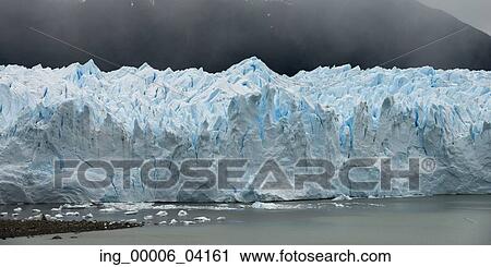 Stock Image - Perito Moreno Glacier, Lake Argentino, Los Glaciares National Park, Santa Cruz Province, Patagonia, Argentina. Fotosearch