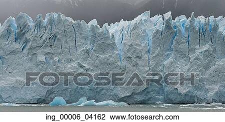 Stock Image - Perito Moreno Glacier, Lake Argentino, Los Glaciares National Park, Santa Cruz Province, Patagonia, Argentina. Fotosearch