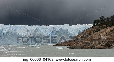 Stock Image - Perito Moreno Glacier, Lake Argentino, Los Glaciares National Park, Santa Cruz Province, Patagonia, Argentina. Fotosearch