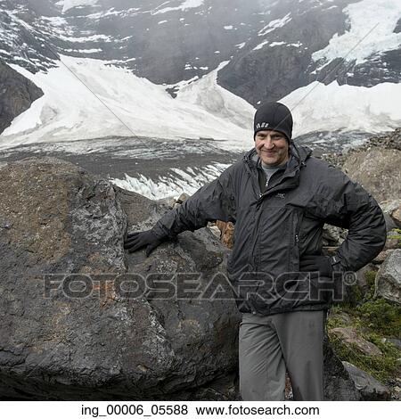 Portrait of a man posing near French Glacier, French Valley, Torres Del Paine National Park, Patagonia, Chile View Large Photo Image Stock Photo - Portrait of a man posing near French Glacier, French Valley, Torres Del Paine National Park, Patagonia, Chile. Fotosearch