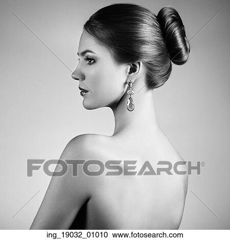 Portrait of beautiful sensual woman with elegant hairstyle. Perfect makeup. Brunette girl. Fashion photo View Large Photo Image Stock Image - Portrait of beautiful sensual woman with elegant hairstyle. Perfect makeup. Brunette girl. Fashion photo. Fotosearch
