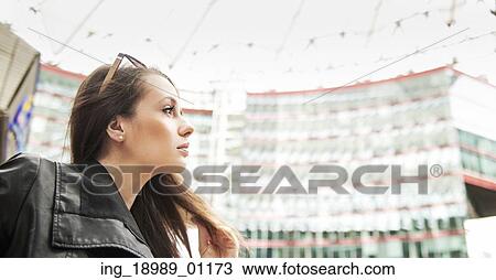 Stock Image - Portrait of the casual dressed lady. Fotosearch