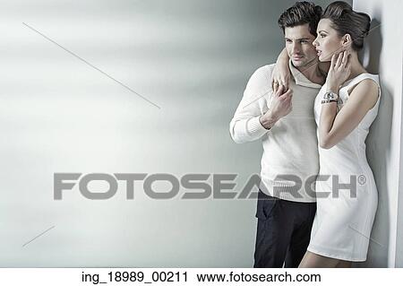 Stock Image - Realxed young couple resting in the quiet place. Fotosearch