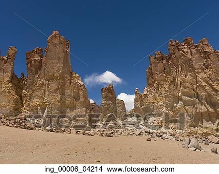Rock cathedrals in Tara Salt Flat, Salar de Atacama, San Pedro de Atacama, El Loa Province, Antofagasta Region, Chile View Large Photo Image Picture - Rock cathedrals in Tara Salt Flat, Salar de Atacama, San Pedro de Atacama, El Loa Province, Antofagasta Region, Chile. Fotosearch