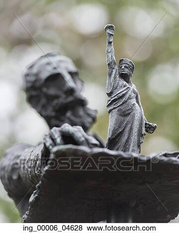 Stock Photo - Sculptures by Phillip Ratner, Liberty Island, Manhattan, New York City, New York State, USA. Fotosearch
