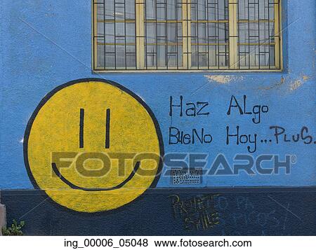 Smiley face on wall, Valparaiso, Chile View Large Photo Image Stock Photo - Smiley face on wall, Valparaiso, Chile. Fotosearch