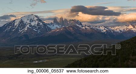Snow covered mountain range, Torres Del Paine National Park, Patagonia, Chile View Large Photo Image Stock Photo - Snow covered mountain range, Torres Del Paine National Park, Patagonia, Chile. Fotosearch