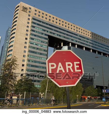 Stop sign in front of a building, Santiago, Santiago Metropolitan Region, Chile View Large Photo Image Stock Image - Stop sign in front of a building, Santiago, Santiago Metropolitan Region, Chile. Fotosearch
