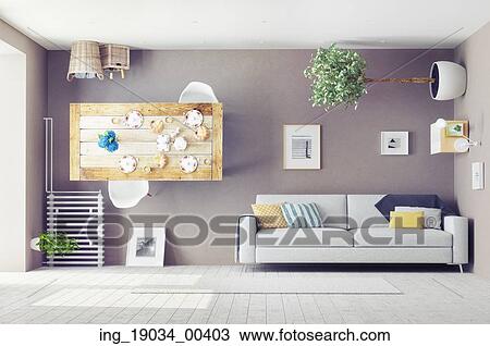 strange living room interior. 3d design concept View Large Photo Image Stock Image - strange living room interior. 3d design concept. Fotosearch