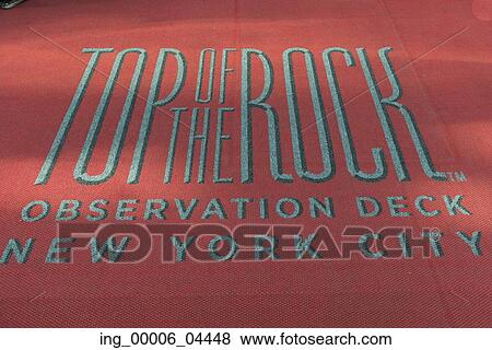 Top of the Rock observation deck sign, Midtown Manhattan, New York City, New York State, USA View Large Photo Image Stock Photo - Top of the Rock observation deck sign, Midtown Manhattan, New York City, New York State, USA. Fotosearch