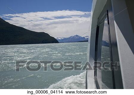 Tourboat in the Lake Argentino, Los Glaciares National Park, Santa Cruz Province, Patagonia, Argentina View Large Photo Image Picture - Tourboat in the Lake Argentino, Los Glaciares National Park, Santa Cruz Province, Patagonia, Argentina. Fotosearch