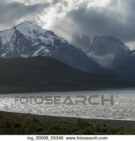 View of a lake with mountains, Torres del Paine National Park, Patagonia, Chile View Large Photo Image Stock Photograph - View of a lake with mountains, Torres del Paine National Park, Patagonia, Chile. Fotosearch