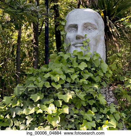 Picture - View of a statue on San Cristobal Hill, Santiago, Santiago Metropolitan Region, Chile. Fotosearch
