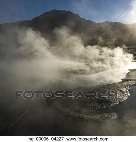 View of El Tatio geyser, San Pedro de Atacama, El Loa Province, Antofagasta Region, Chile View Large Photo Image Stock Photo - View of El Tatio geyser, San Pedro de Atacama, El Loa Province, Antofagasta Region, Chile. Fotosearch
