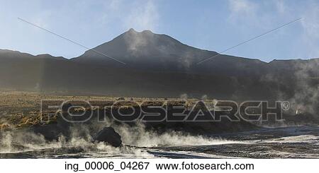View of El Tatio geyser, San Pedro de Atacama, El Loa Province, Antofagasta Region, Chile View Large Photo Image Stock Photo - View of El Tatio geyser, San Pedro de Atacama, El Loa Province, Antofagasta Region, Chile. Fotosearch