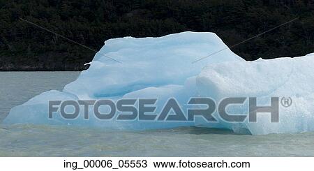 Stock Image - View of iceberg in lake, Grey Glacier, Grey Lake, Torres del Paine National Park, Patagonia, Chile. Fotosearch