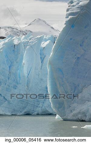 Stock Photograph - View of icebergs in lake, Grey Glacier, Grey Lake, Torres del Paine National Park, Patagonia, Chile. Fotosearch