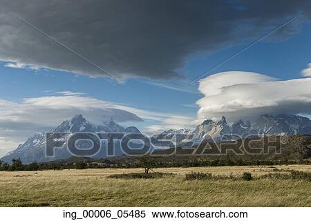 View of landscape with mountains, Torres del Paine National Park, Patagonia, Chile View Large Photo Image Stock Photography - View of landscape with mountains, Torres del Paine National Park, Patagonia, Chile. Fotosearch