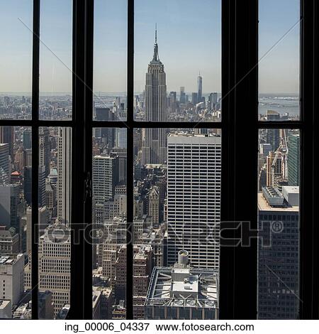 View of the city from Top of the Rock observation deck, Midtown Manhattan, New York City, New York State, USA View Large Photo Image Stock Photo - View of the city from Top of the Rock observation deck, Midtown Manhattan, New York City, New York State, USA. Fotosearch