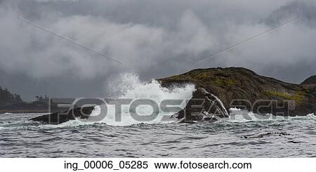 Waves breaking on the coast, Skeena-Queen Charlotte Regional District, Haida Gwaii, Graham Island, British Columbia, Canada View Large Photo Image Stock Photography - Waves breaking on the coast, Skeena-Queen Charlotte Regional District, Haida Gwaii, Graham Island, British Columbia, Canada. Fotosearch