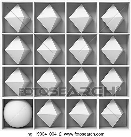 white geometric figures on the shelves. 3d concept View Large Photo Image Stock Image - white geometric figures on the shelves. 3d concept. Fotosearch