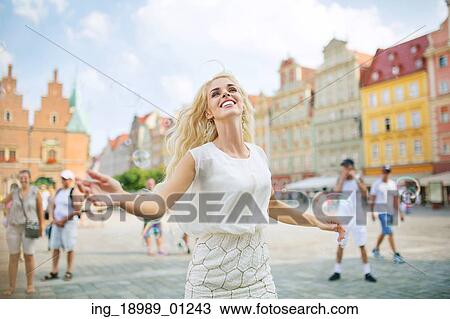 Woman making the huge soap bubbles View Large Photo Image Stock Image - Woman making the huge soap bubbles. Fotosearch