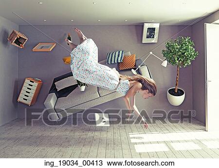 young beautiful lady fly in zero gravity room. Photo combination creative concept View Large Photo Image Stock Image - young beautiful lady fly in zero gravity room. Photo combination creative concept. Fotosearch