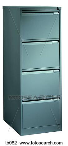 Stock Image - Photograph of a 4 drawer filing cabinet. Fotosearch