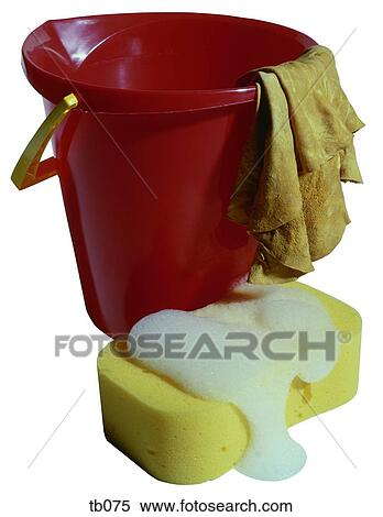 Photograph of abucket, sponge and wash leather View Large Photo Image Stock Photography - Photograph of abucket, sponge and wash leather. Fotosearch