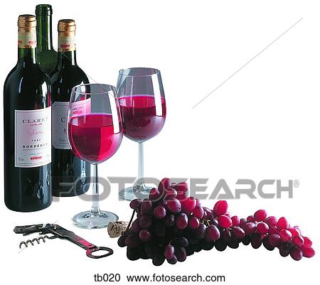 Photograph of red wine, glasses, grapes and bottle opener View Large Photo Image Stock Image - Photograph of red wine, glasses, grapes and bottle opener. Fotosearch